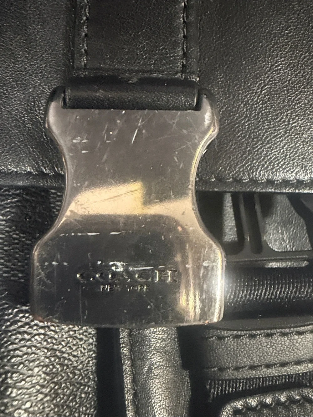 AUTHENTIC Coach Messenger Bag in Black/Charcoal with Signature Logo